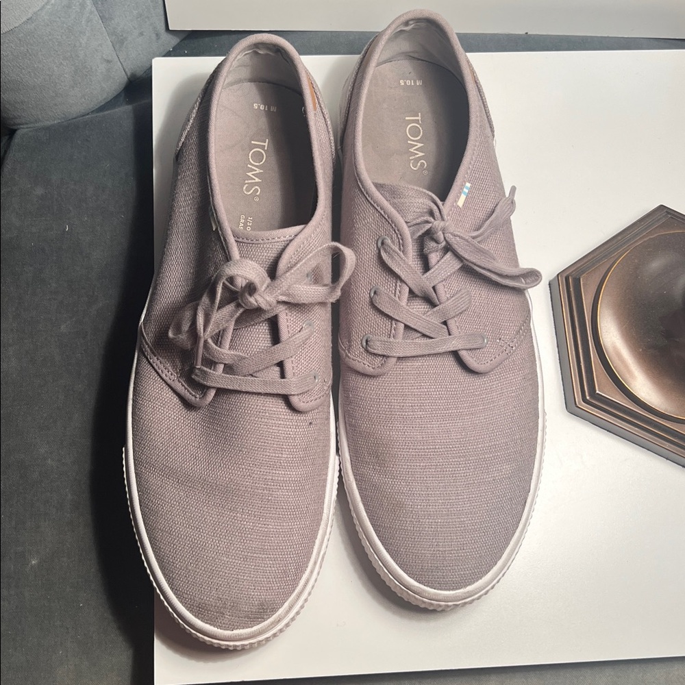 TOMS Payton Oxfords Shoes Gray Lace Up Low Top 10.5